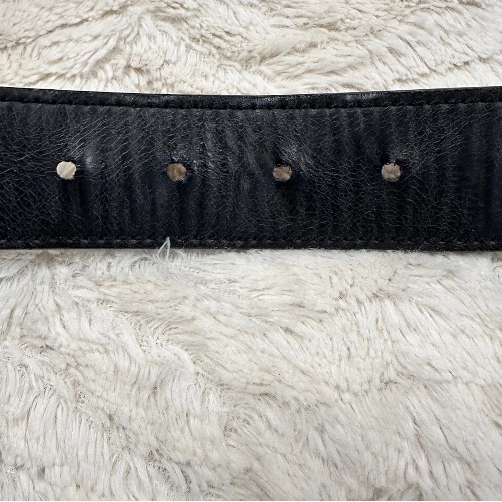 Men's Dickies Black Leather Belt with Silver Buckle, 1.5